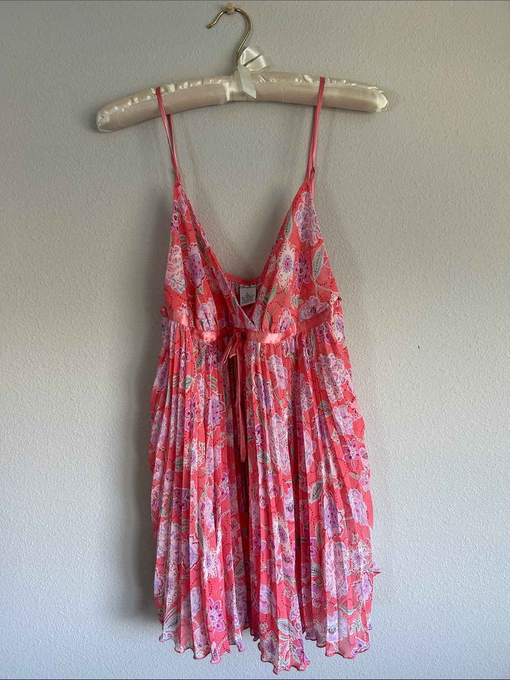 Cabernet Coral Pink Floral Chiffon Chemise